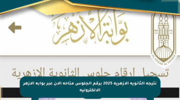 نتيجة الثانوية الأزهرية 2025 برقم الجلوس متاحة الآن عبر بوابة الأزهر الإلكترونية